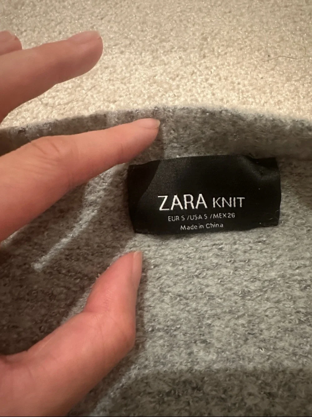 Zara Heather Grey Crewneck Sweater - Picture 2 of 4